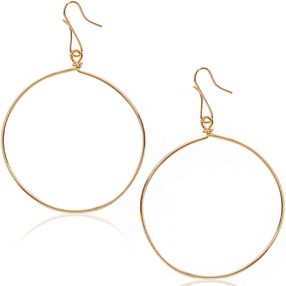 Jewellery Earrings Dangle & Drop Earrings Vintage 9ct Yellow Gold Large Hoop Circle Style Earrings 