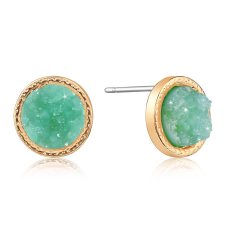 Small Druzy Studs - 10mm Aqua
