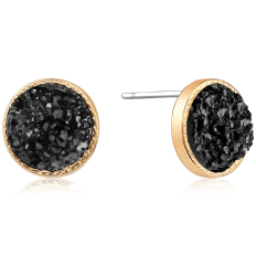 Small Druzy Studs - 10mm Black