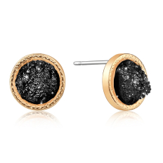 Small Druzy Studs - 10mm Black