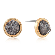 Small Druzy Studs - 10mm Hematite