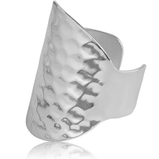 Adjustable Hammered Ring - 925 Sterling Silver Plated