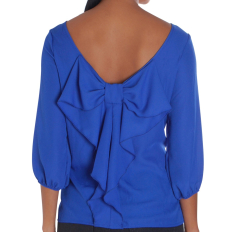 Bow Back Blouse - Royal Blue