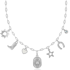 Charm Necklace - Western - Silver