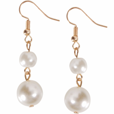 Pearl Dangles - Gold-Tone Large Double Dangle