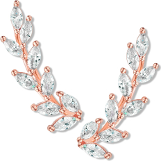 Crystal Leaf Crawlers - Rose Gold-Tone