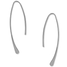 Curved Fish Hoops - 925 Silver Plated - 1.2 inch