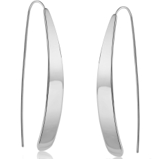 Curved Flat Bar Dangles - Silver - 2.25 inch