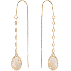 Druzy Chain Bar Threaders - Opal