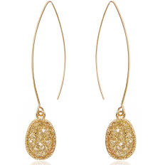 Druzy Needle Drops - Gold-Tone