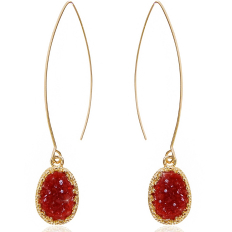 Druzy Needle Drops - Garnet