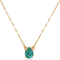Druzy Teardrop Necklace - Gold Metal - Peacock Stone