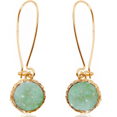 Druzy Threader Dangles - Aqua