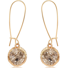 Druzy Threader Dangles - Gold-Tone