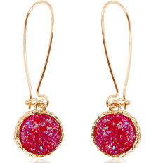 Druzy Threader Dangles - Hot Pink