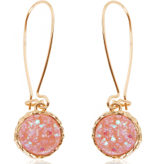 Druzy Threader Dangles - Pink Rose Quartz