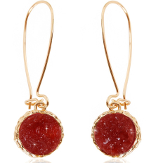 Druzy Threader Dangles - Garnet