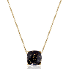 Faceted Square Necklace - Black Glitter