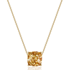 Faceted Square Necklace - Gold Glitter