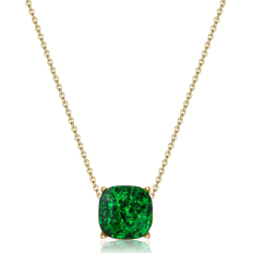 Faceted Square Necklace - Emerald Glitter