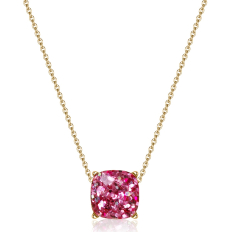 Faceted Square Necklace - Hot Pink Glitter