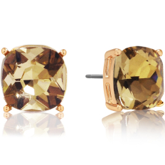 Faceted Square Studs - Topaz