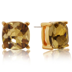 Faceted Square Studs - Topaz