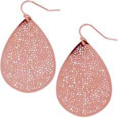 Classic Filigree Teardrop Earrings - Rose Gold