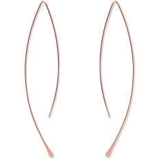 Curved Fish Hoops - 18K Rose Gold Plated