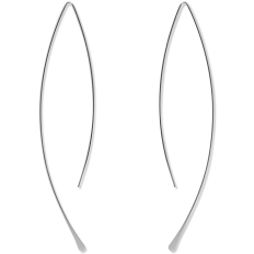 Curved Fish Hoops - 925 Silver Plated - 3.25 inch