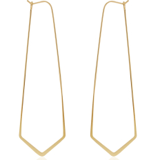 Geometric Threader Hoops - 18K Gold Plated - 3"