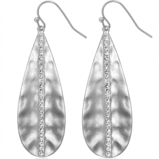 Hammered Teardrops with CZ Row - Silver