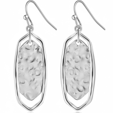 Hexagon Hammered Mobile Dangles - Silver