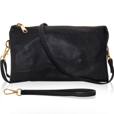 Large Wristlet with Included Cross Body Strap - Vegan Leather