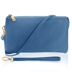 Large Wristlet with Included Cross Body Strap - Dark Periwinkle