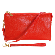 Large Wristlet with Included Cross Body Strap - Red
