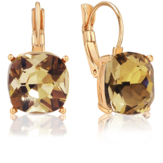 Lever Back Faceted Square - Topaz