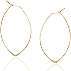 Marquise Threader Hoops - 18K Gold Plated - 1.75"