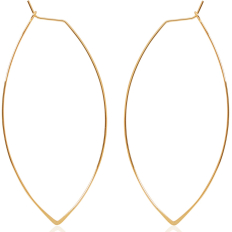Marquise Threader Hoops - 18K Gold Plated - 3"