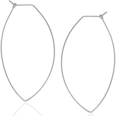 Marquise Threader Hoops - 925 Silver Plated - 2.3"
