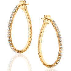 Memory Wire Teardrop Hoops - Gold - 1.25 inch