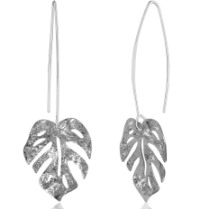 Monstera Leaf Needle Drops - Silver