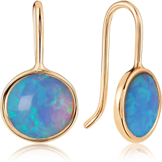Blue Opal Dangles - Gold Plated