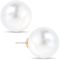 Oversized Pearl Studs - 18mm White