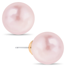Oversized Pearl Studs - 14mm Pink