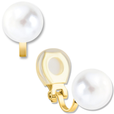 Clip On Oversized Pearl Studs - 10mm