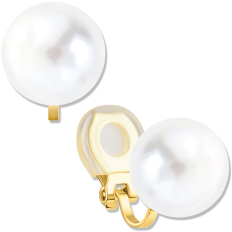 Clip On Oversized Pearl Studs - 14mm