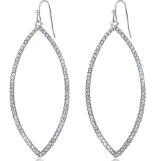 Pave Marquise Dangles - Silver