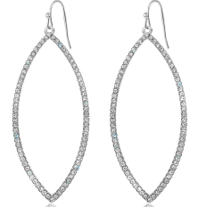 Pave Marquise Dangles - Silver