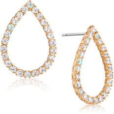 Pave Teardrop Studs - Gold